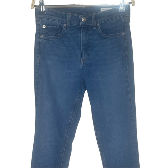 Rag & Bone El Cut Hem High Rise Skinny Size 25 Blue Jeans - Picture 2 of 11